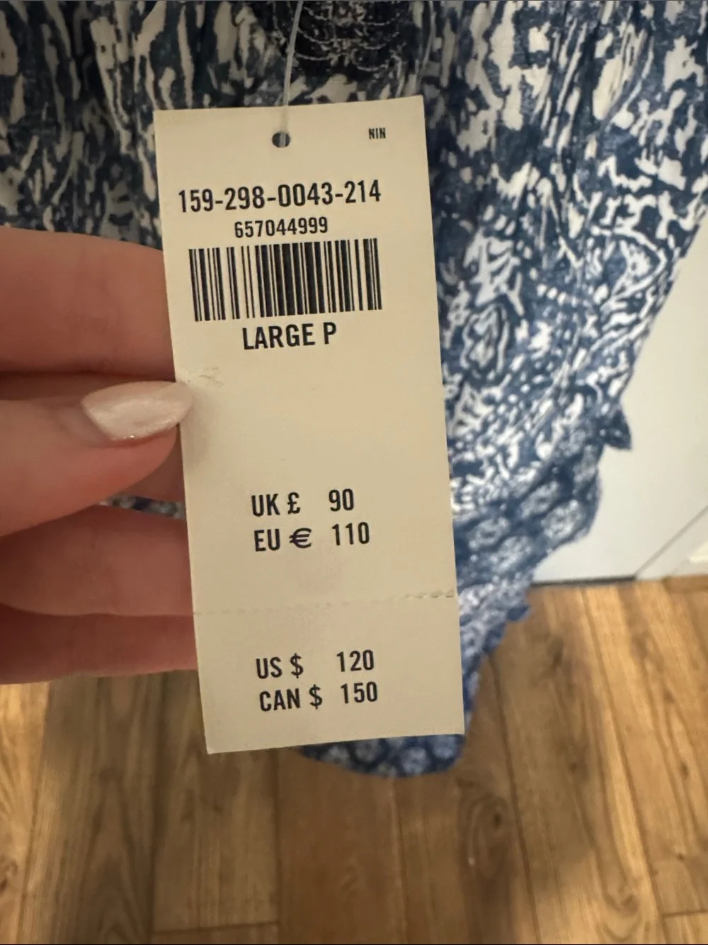 Abercrombie Blue and White Printed Maxi Dress with Ruffle Tiers
